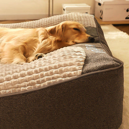Orthopedic Dog Bed Memory Foam Raised Headrest Washable Cover