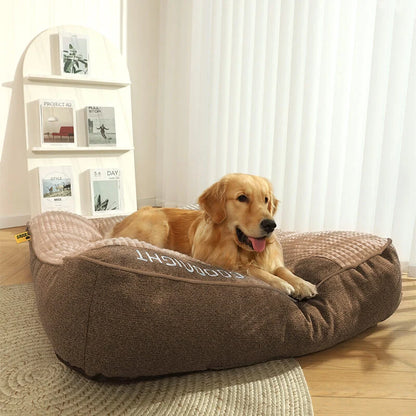 Orthopedic Dog Bed Memory Foam Raised Headrest Washable Cover