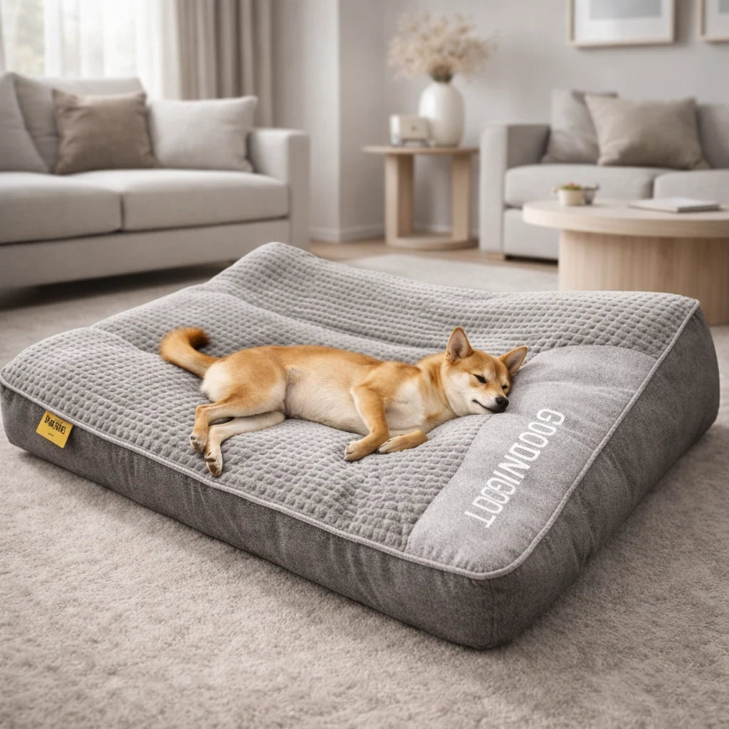 Orthopedic Dog Bed Memory Foam Raised Headrest Washable Cover