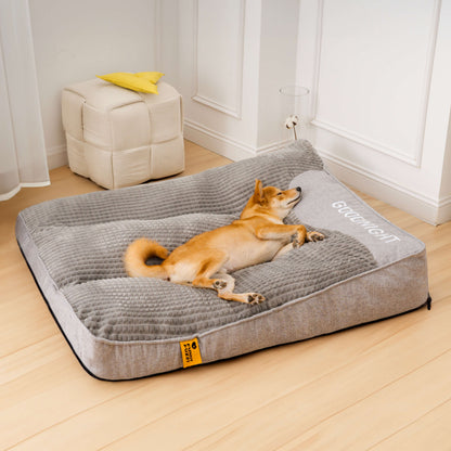 Orthopedic Dog Bed Memory Foam Raised Headrest Washable Cover