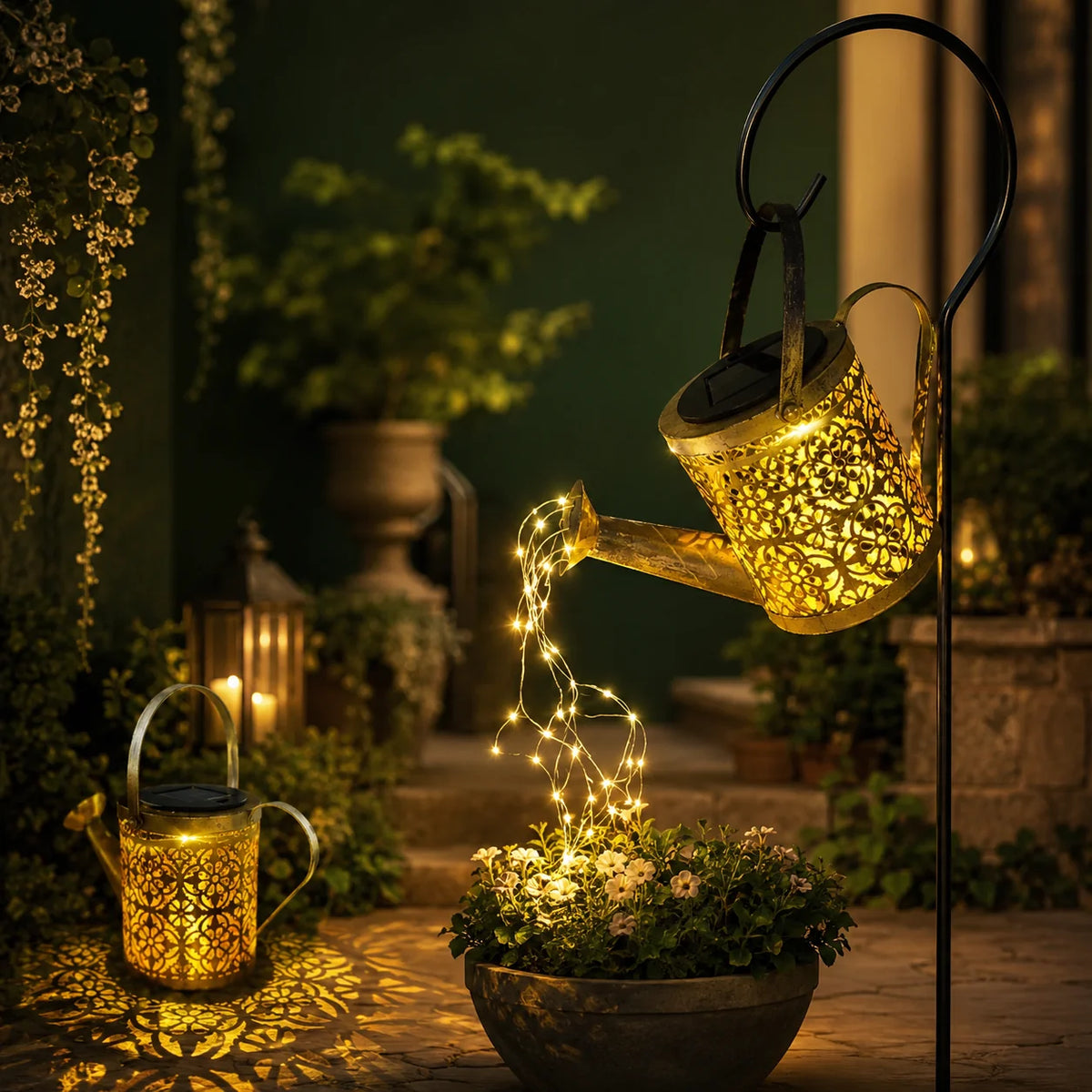 Outdoor Garden Lamp Solar-Powered Starlight Projection Warm White