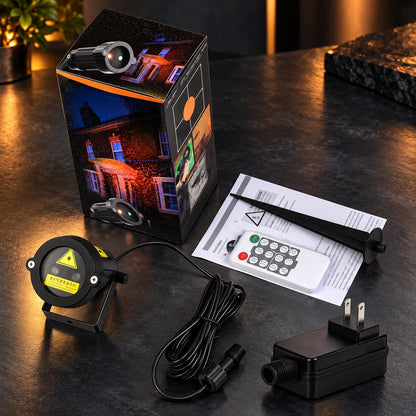 Outdoor Laser Projector Red & Green Animated Starfield Weatherproof