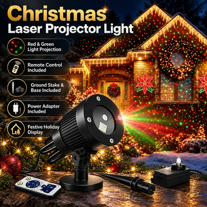 Outdoor Laser Projector Red & Green Animated Starfield Weatherproof