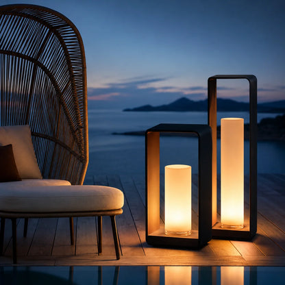 Outdoor Path Light Stainless Steel Frosted Acrylic Hardwired & Solar