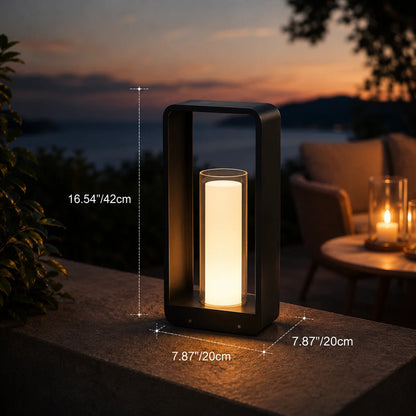 Outdoor Path Light Stainless Steel Frosted Acrylic Hardwired & Solar