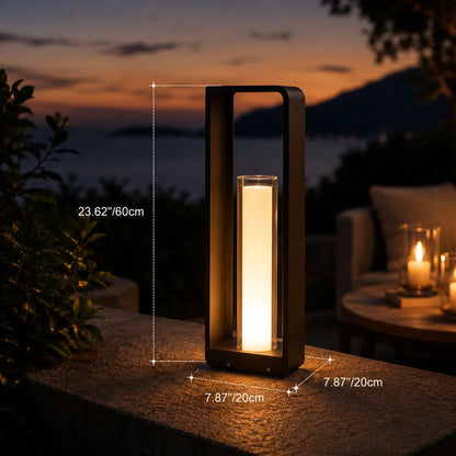 Outdoor Path Light Stainless Steel Frosted Acrylic Hardwired & Solar