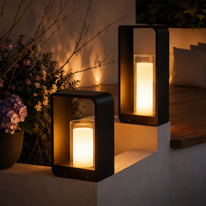 Outdoor Path Light Stainless Steel Frosted Acrylic Hardwired & Solar