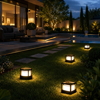 Outdoor Post Lantern Built-In LED Warm White Weather-Resistant