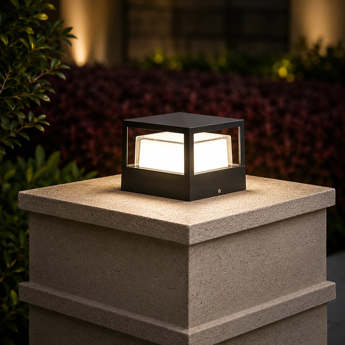 Outdoor Post Lantern Built-In LED Warm White Weather-Resistant