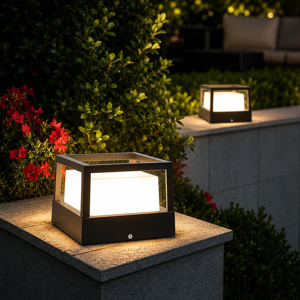 Outdoor Post Lantern Built-In LED Warm White Weather-Resistant