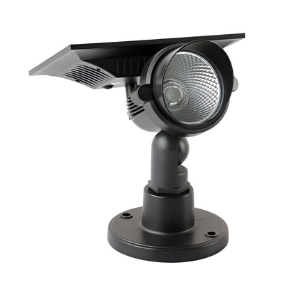 Outdoor Solar Spotlight Adjustable Head Rotating Panel Weather-Resistant Aluminum