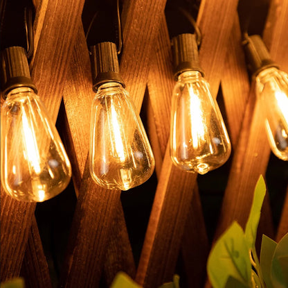 Outdoor String Lights Solar-Powered 10 Shatter-Resistant Bulbs