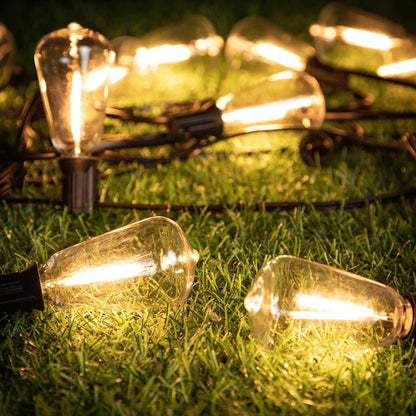 Outdoor String Lights Solar-Powered 10 Shatter-Resistant Bulbs