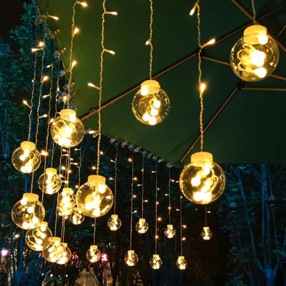 Outdoor String Lights Solar-Powered Dusk-to-Dawn IP67 Waterproof