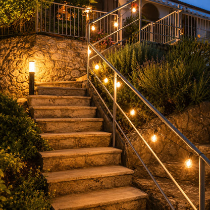 Outdoor String Lights Solar-Powered Warm White 39 Ft