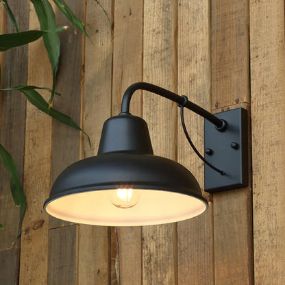 Outdoor Wall Sconce Gooseneck Arm Solid Iron