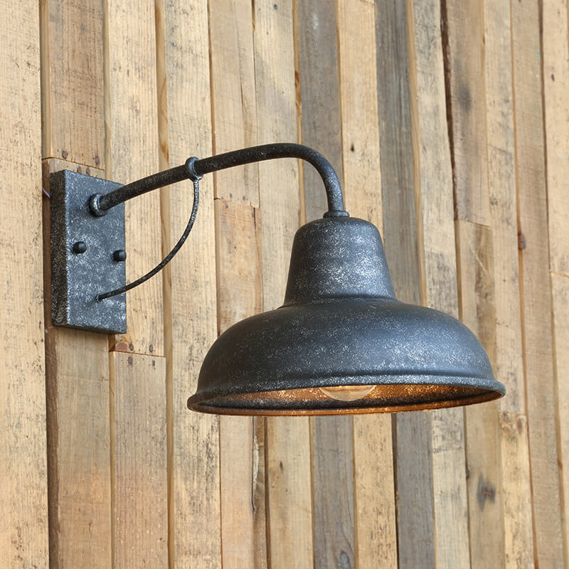 Outdoor Wall Sconce Gooseneck Arm Solid Iron