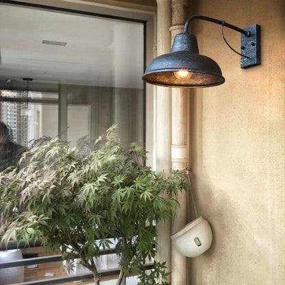 Outdoor Wall Sconce Gooseneck Arm Solid Iron