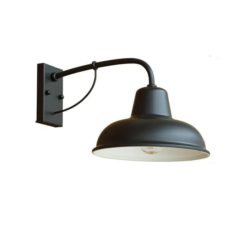 Outdoor Wall Sconce Gooseneck Arm Solid Iron
