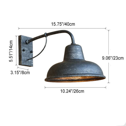 Outdoor Wall Sconce Gooseneck Arm Solid Iron
