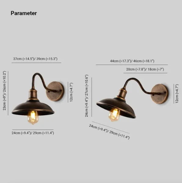 Outdoor Wall Sconce Gooseneck Downlight Aluminum Body