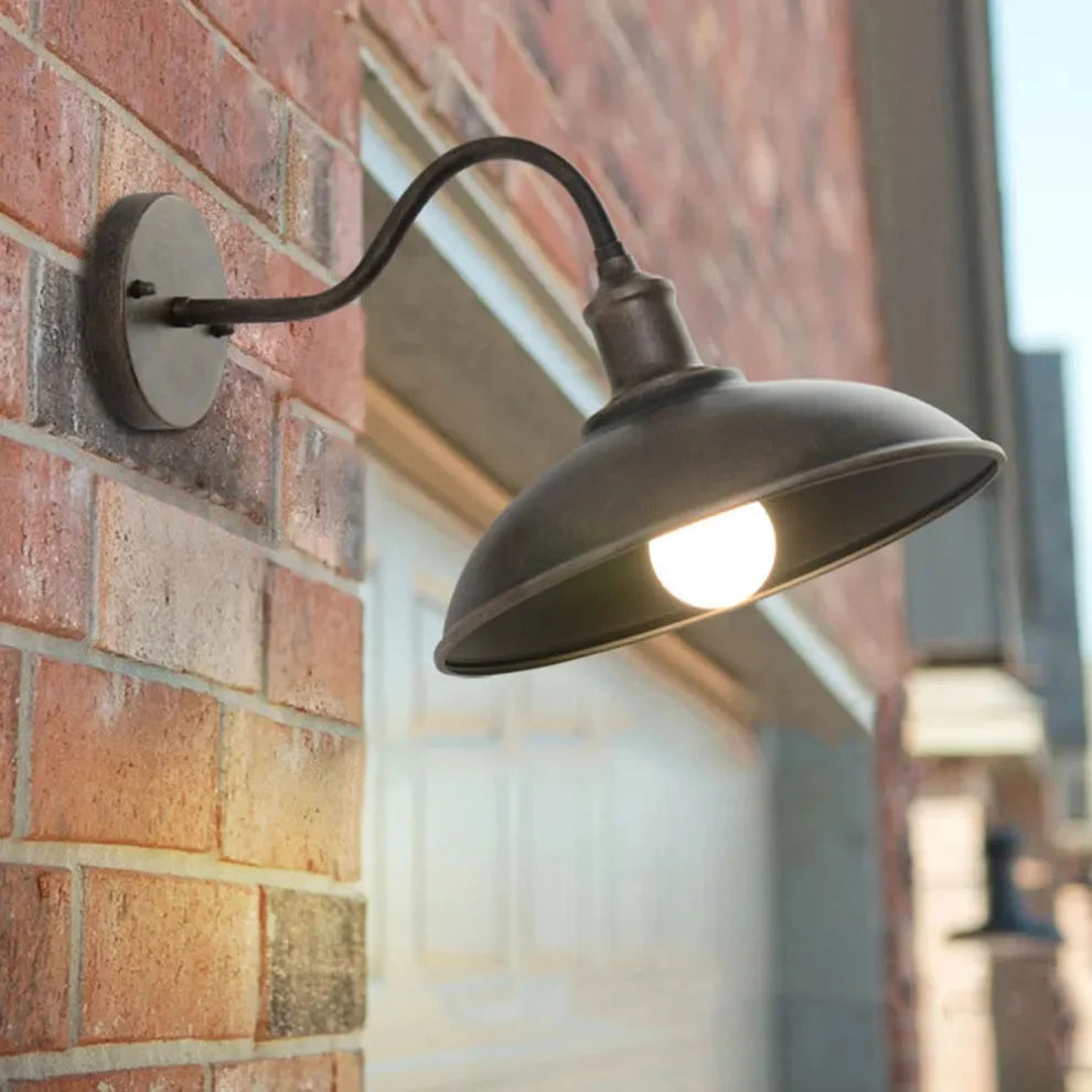 Outdoor Wall Sconce Gooseneck Downlight Aluminum Body