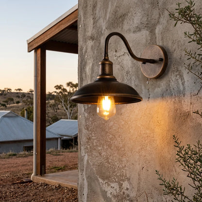 Outdoor Wall Sconce Gooseneck Downlight Aluminum Body