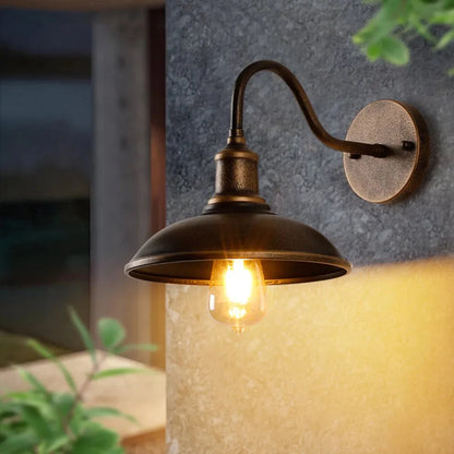 Outdoor Wall Sconce Gooseneck Downlight Aluminum Body