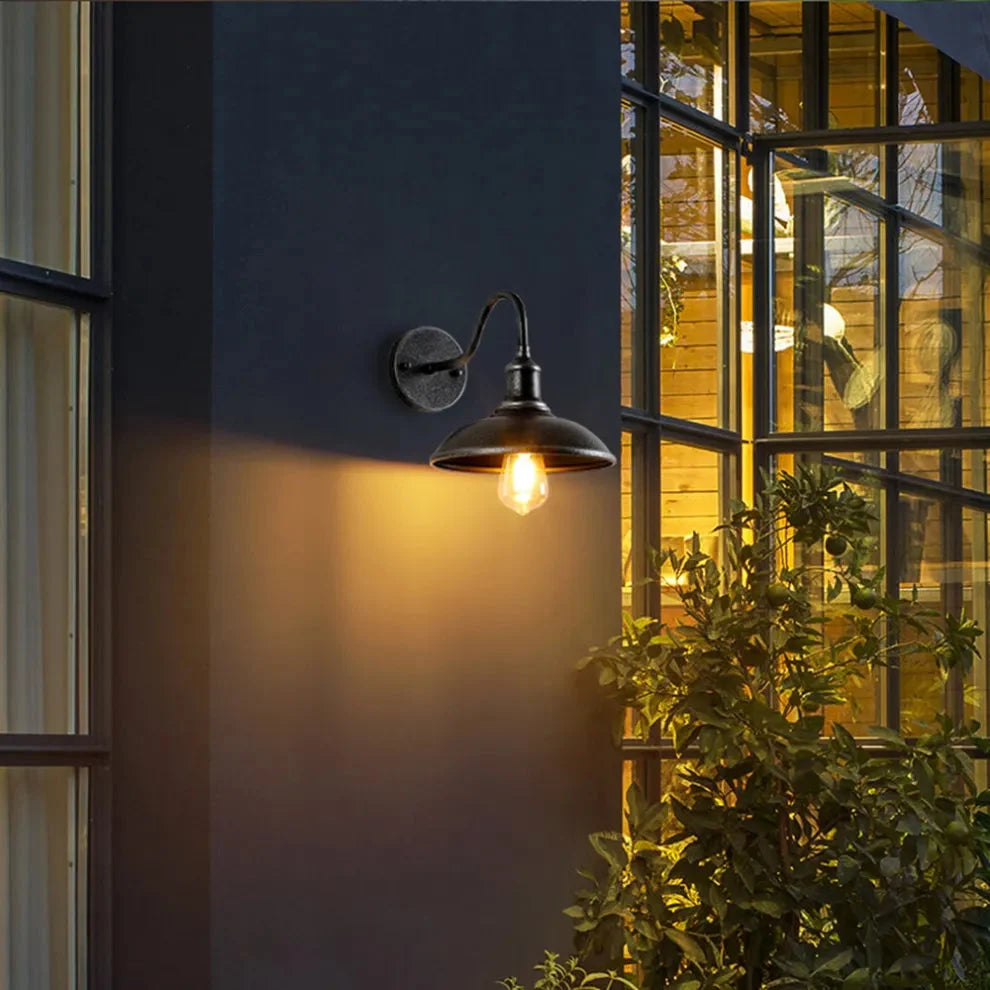 Outdoor Wall Sconce Gooseneck Downlight Aluminum Body