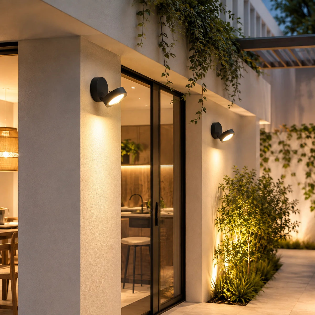 Outdoor Wall Sconce Round Integrated LED Weatherproof Aluminum