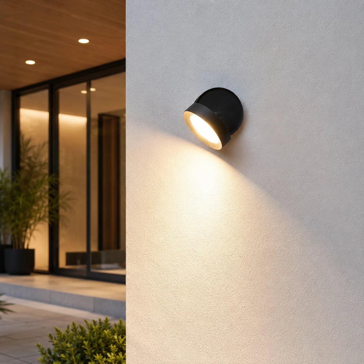 Outdoor Wall Sconce Round Integrated LED Weatherproof Aluminum