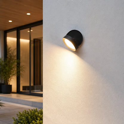 Outdoor Wall Sconce Round Integrated LED Weatherproof Aluminum