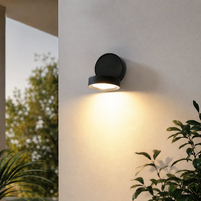 Outdoor Wall Sconce Round Integrated LED Weatherproof Aluminum