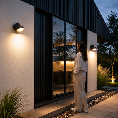 Outdoor Wall Sconce Round Integrated LED Weatherproof Aluminum