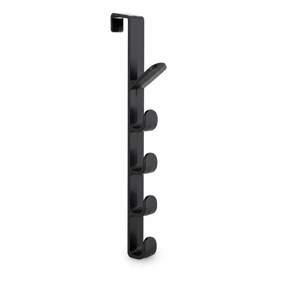 Over-the-Door Coat Rack 5 Hooks No-Tool Installation