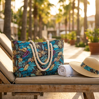 Oversized Beach Tote Waterproof & Sandproof Zippered Top