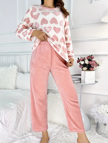 Pajama Set Soft Fleece Long-Sleeve & Loose Fit