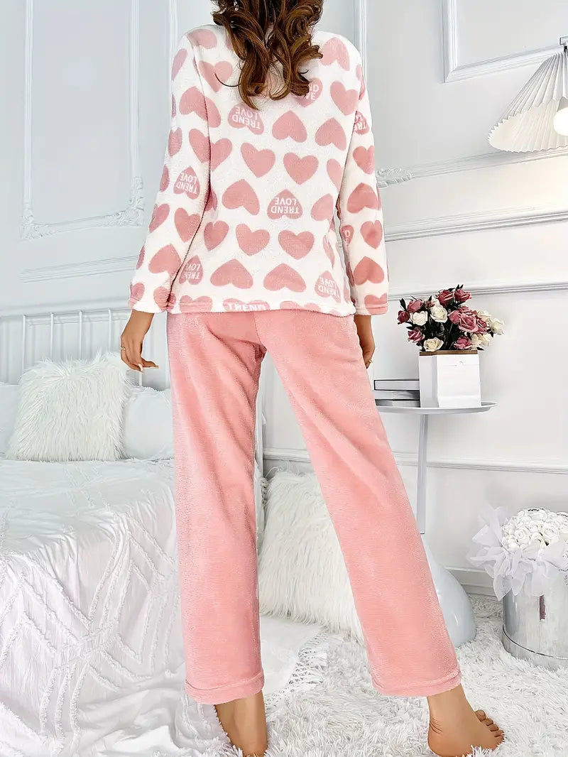Pajama Set Soft Fleece Long-Sleeve & Loose Fit