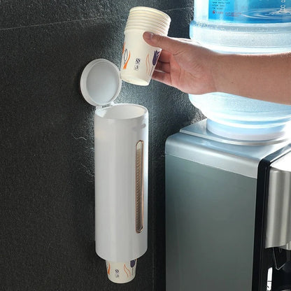 Paper Cup Dispenser Self-Adhesive One-at-a-Time With Visible Supply Window