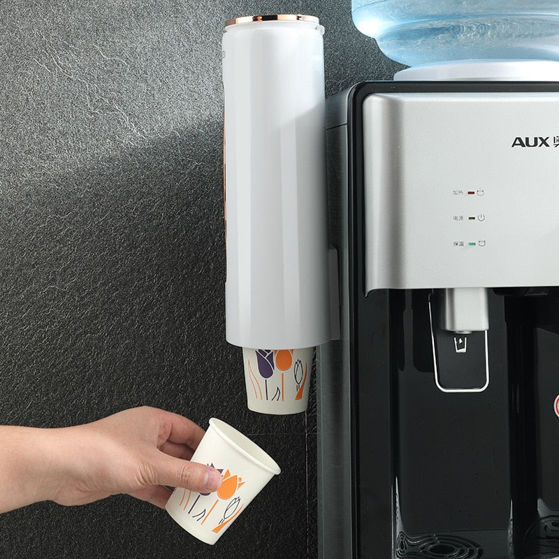 Paper Cup Dispenser Self-Adhesive One-at-a-Time With Visible Supply Window