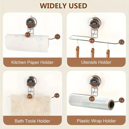 Paper Towel Holder No-Drill Suction Cup Mount Stainless Steel
