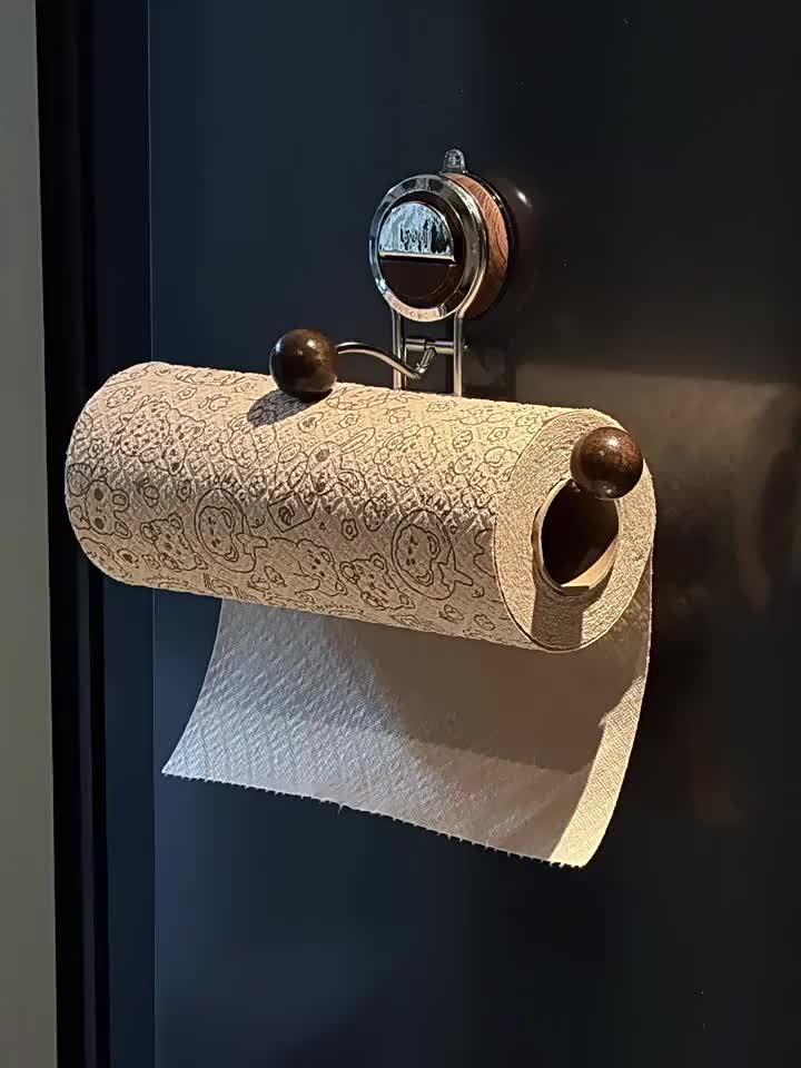 Paper Towel Holder No-Drill Suction Cup Mount Stainless Steel