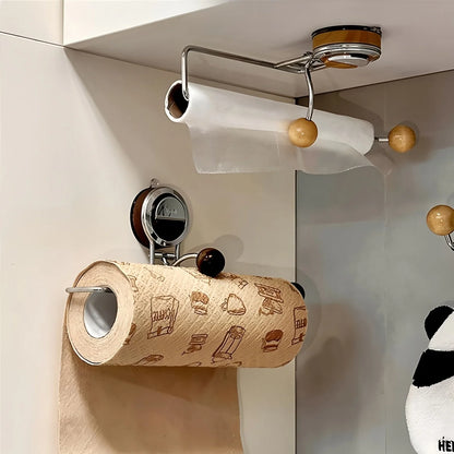Paper Towel Holder No-Drill Suction Cup Mount Stainless Steel