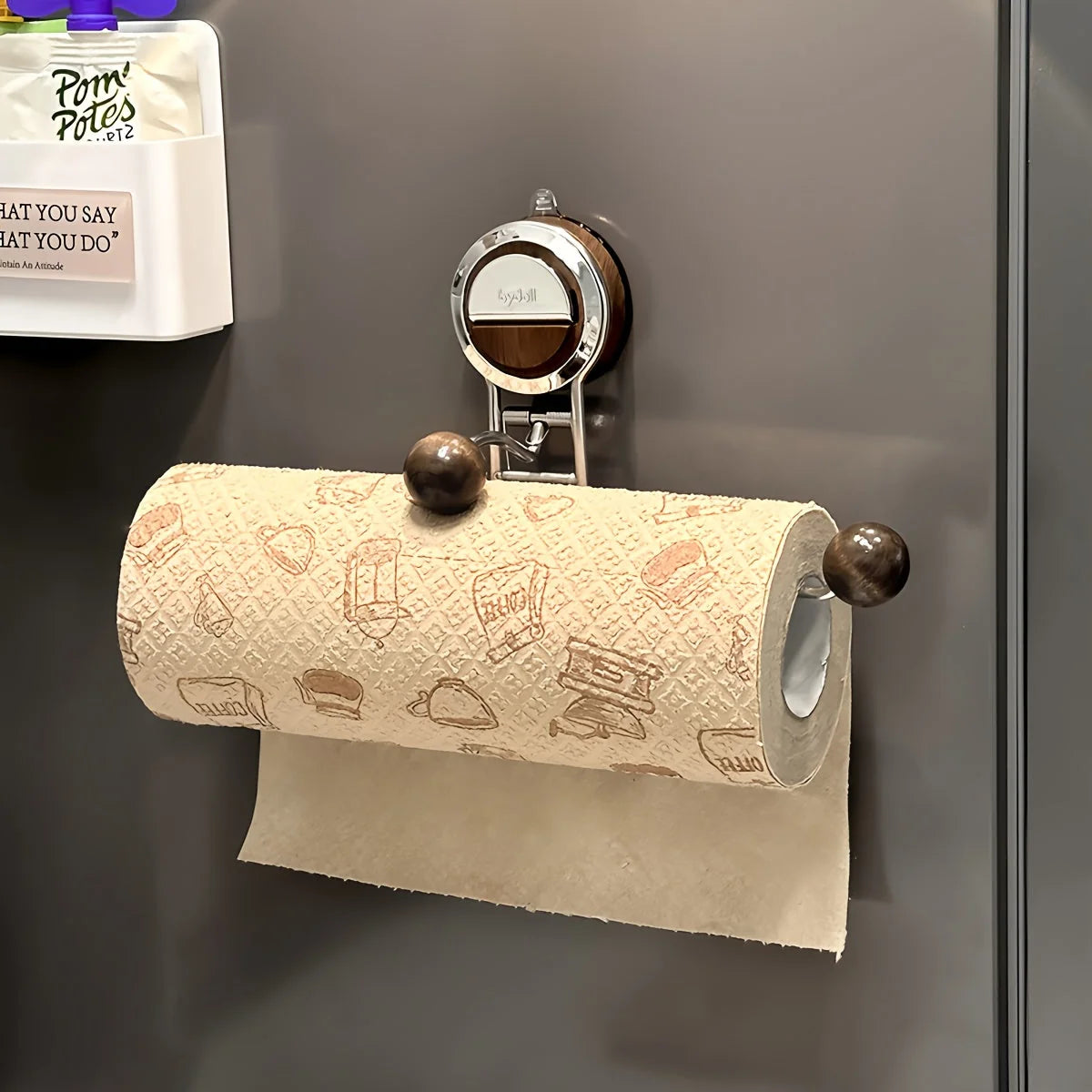 Paper Towel Holder No-Drill Suction Cup Mount Stainless Steel