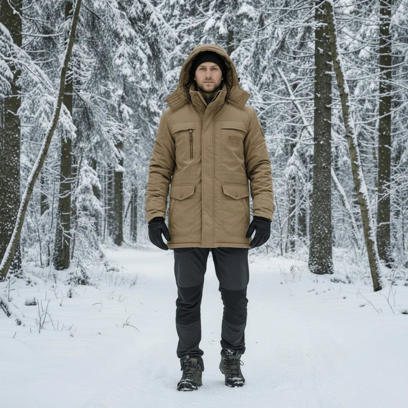 Parka Mid-Length Quilted & Fleece-Lined Detachable Hood