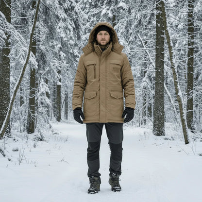 Parka Mid-Length Quilted & Fleece-Lined Detachable Hood