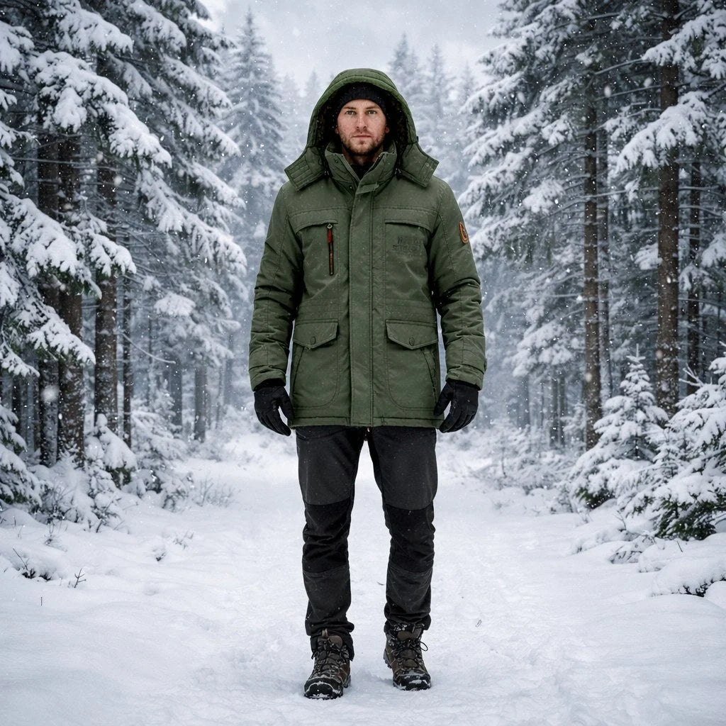 Parka Mid-Length Quilted & Fleece-Lined Detachable Hood