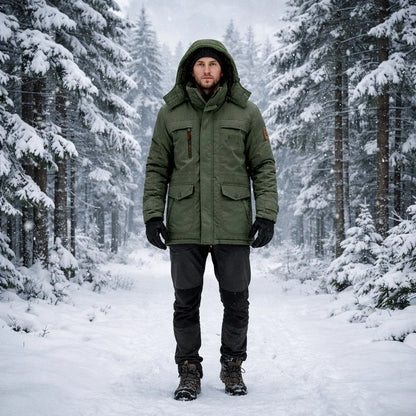 Parka Mid-Length Quilted & Fleece-Lined Detachable Hood