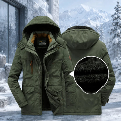 Parka Mid-Length Quilted & Fleece-Lined Detachable Hood