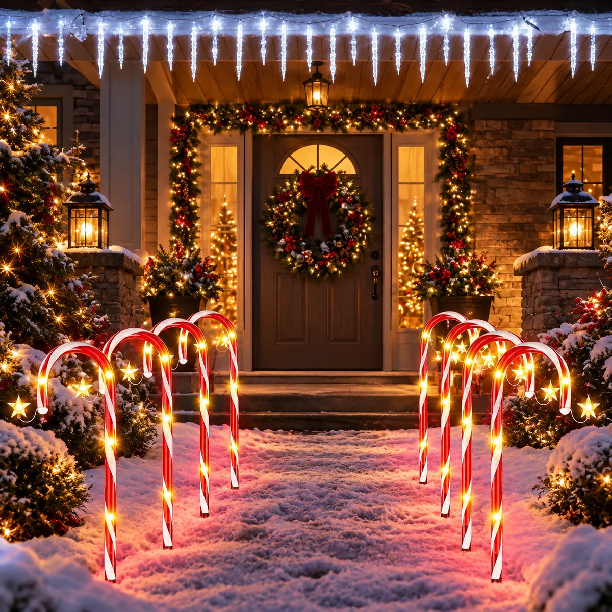 Pathway Lights Solar-Powered Dusk-to-Dawn Set of 12